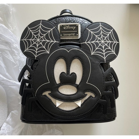 Loungefly Exclusive Disney Spider Mickey Mouse Glow-In-The-Dark Backpack NWT - Picture 1 of 4